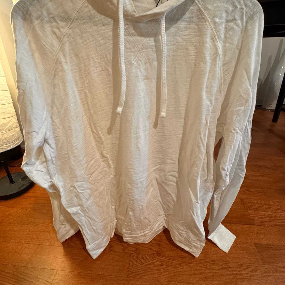 Vince White Hooded Long Sleeve Top